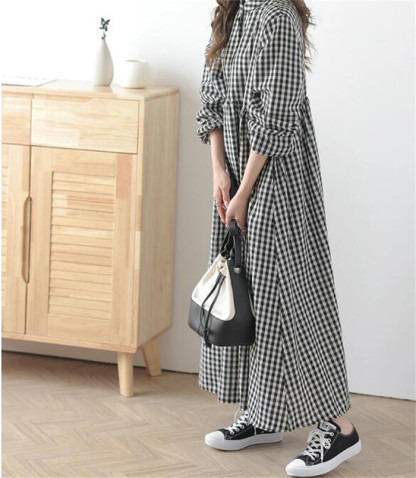 <br>シャツワンピース 長袖 春 レディース 大きいサイズ ロング マキシワンピース ロングシャツワンピ 前開き ぽわん袖 バルーンスリープ プリーツワンピ プリーツ きれいめ マキシ丈 ワンピース ビッグシルエット ゆるっと 大人可愛い 送料無料