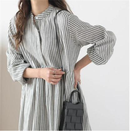 <br>シャツワンピース 長袖 春 レディース 大きいサイズ ロング マキシワンピース ロングシャツワンピ 前開き ぽわん袖 バルーンスリープ プリーツワンピ プリーツ きれいめ マキシ丈 ワンピース ビッグシルエット ゆるっと 大人可愛い 送料無料