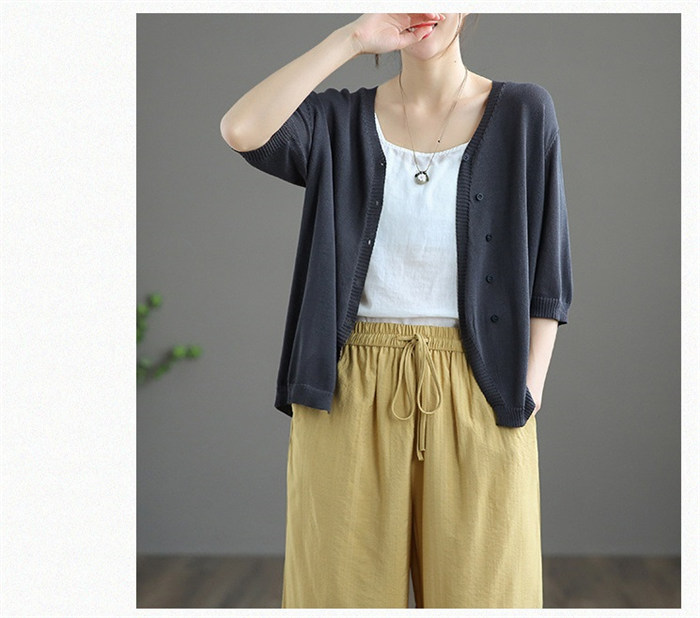 カーディガン 薄手 レディース 春 春夏 UV 五分袖 さらっと羽織れる UVカット ドルマン ゆる カーデ 夏ニット サマーニット ニットカーディガン おしゃれ 冷房対策 夏 長袖 前開き ライトアウター ゆったり シンプル カジュアル 大人可愛い 送料無料