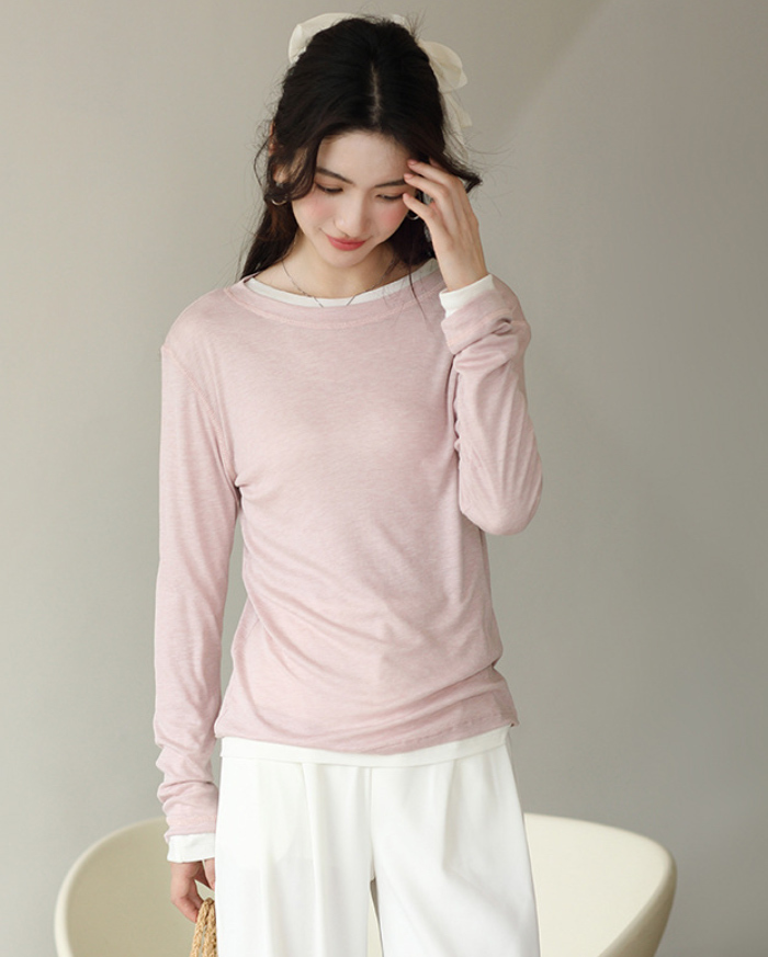 tシャツ レイヤード シアー トップス シャツ 長袖  重ね着 シアートップス Uネック インナー クルーネック 体型カバー UVカット UV 紫外線 シアーロングスリーブTシャツ 透け感 ベーシック 夏 春 20 30 40 50代