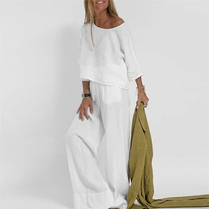 セットアップ レディース 綿麻 コットンリネン パンツドレス パンツスーツ ノースリーブ 春夏 夏 無地 女の子 日常デー ベスト パンツ 通勤 卒業式 ガウチョパンツ ワイドパンツ 体型カバー ゆったり 脚長効果 欧米風 カジュアル 大きいサイズ 送料無料 大人可愛い