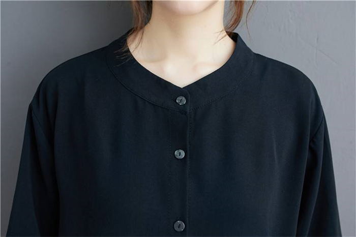 <br>シャツ ブラウス レディース 夏 半袖 ロングシャツ aライン tシャツ 大きいサイズ ゆったり 黒シャツ きれいめ  カジュアル 大人 おしゃれ 無地 黒 ブラック 体型カバー 着痩せ