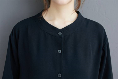 <br>シャツ ブラウス レディース 夏 半袖 ロングシャツ aライン tシャツ 大きいサイズ ゆったり 黒シャツ きれいめ  カジュアル 大人 おしゃれ 無地 黒 ブラック 体型カバー 着痩せ