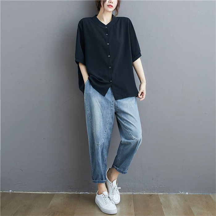 <br>シャツ ブラウス レディース 夏 半袖 ロングシャツ aライン tシャツ 大きいサイズ ゆったり 黒シャツ きれいめ  カジュアル 大人 おしゃれ 無地 黒 ブラック 体型カバー 着痩せ