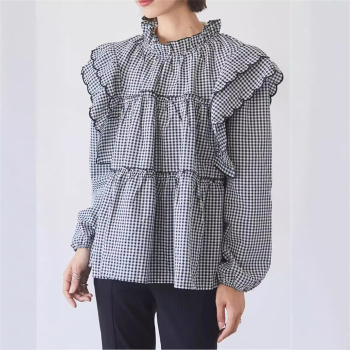 <br>シャツ ブラウス 長袖 フリル付き 可愛い レディース ティアード ベーシック トップス 無地 チェック 薄め 体型カバー カジュアル リラックス 大きいサイズ 30代 40代 50代 春夏 フリル袖 Tシャツ カットソー フレア袖 春 秋 きれいめ ゆったり お洒落 着回し抜群