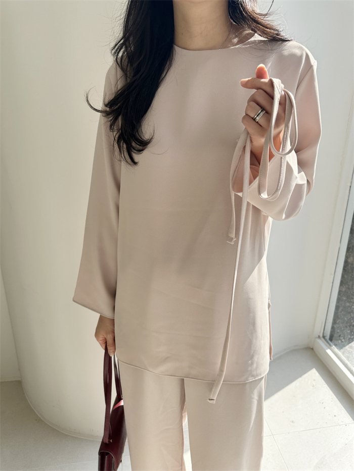 <br>セットアップ レディース カジュアル 大きいサイズ セレモニー 長袖 低身長 フォーマル パンツドレス パンツスーツ ワイドパンツ ｔシャツ ベルト 春秋 夏 無地 お出かけ 普段着 体型カバー ゆったり ハイウエスト 脚長効果 着瘦せ シンプル ウェストゴム 送料無料