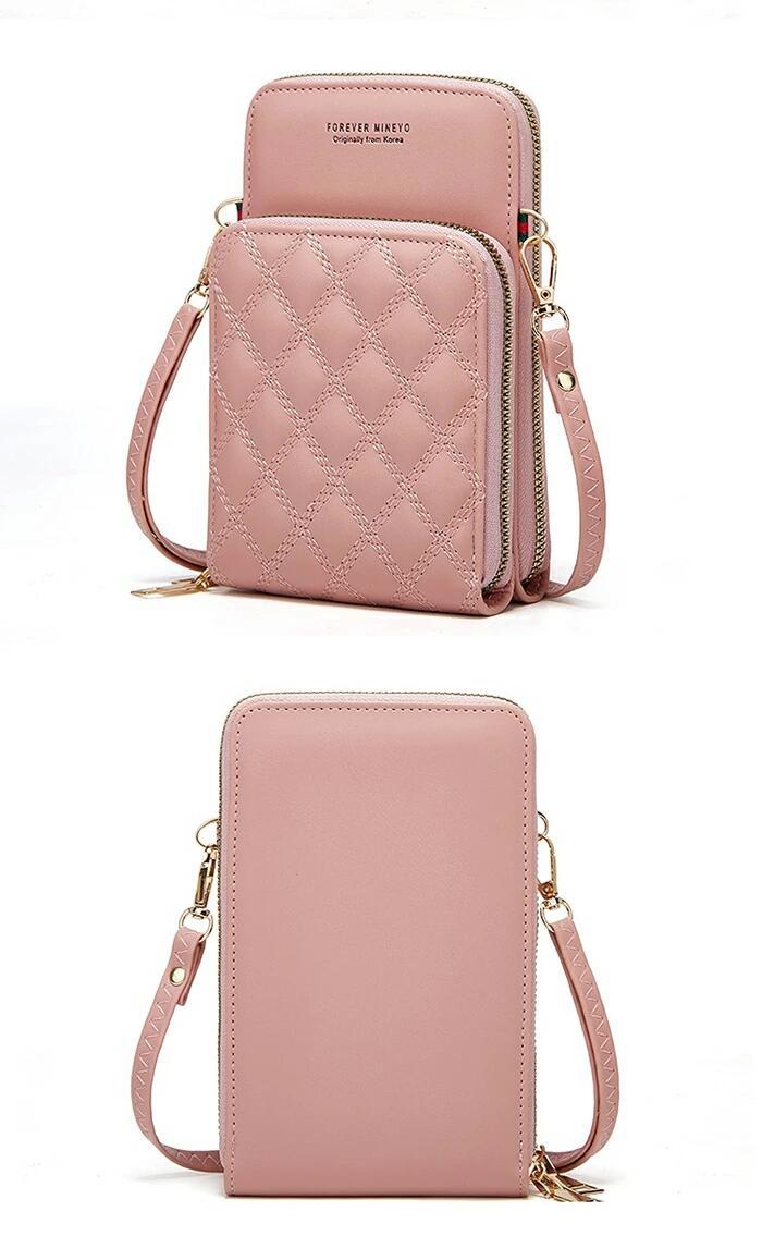 ミニショルダーバッグ　スマホポーチ　ポシェット　菱柄　レディース　大容量　ショルダーポーチ　かわいい　携帯ポシェット　携帯ポーチ　ショルダーバッグ