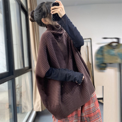 <br>ベスト ニットベスト レディース ポンチョ ローゲージニット チャンキーニット レイヤード 秋 トップス 上着 ケープ セーター ニットトップス 伸縮性 無地 ゆったり カジュアル シンプル きれいめ おしゃれ 大きいサイズ 重ね着 送料無料