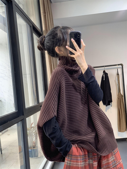 <br>ベスト ニットベスト レディース ポンチョ ローゲージニット チャンキーニット レイヤード 秋 トップス 上着 ケープ セーター ニットトップス 伸縮性 無地 ゆったり カジュアル シンプル きれいめ おしゃれ 大きいサイズ 重ね着 送料無料