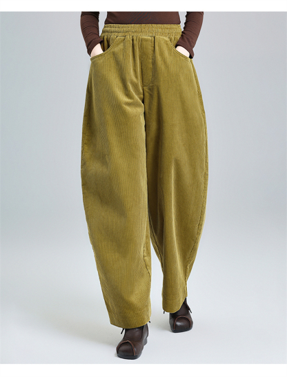 <br>バルーンパンツ ワイドパンツ ロング レディース 黒 コーデュロイ 大きいサイズ ワイド ボトムス 秋 秋物 秋冬 シンプル きれいめ ブラック カジュアル 暖かい あったか 送料無料 ロングパンツ マキシ丈 通勤 日常 ゆったり 無地 体型カバー ウェストゴム