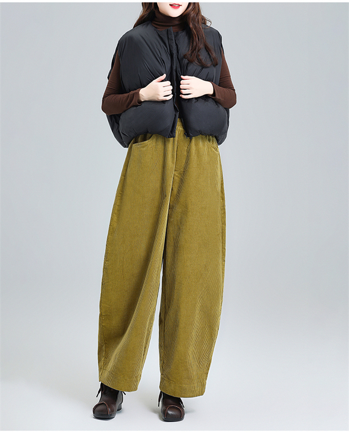<br>バルーンパンツ ワイドパンツ ロング レディース 黒 コーデュロイ 大きいサイズ ワイド ボトムス 秋 秋物 秋冬 シンプル きれいめ ブラック カジュアル 暖かい あったか 送料無料 ロングパンツ マキシ丈 通勤 日常 ゆったり 無地 体型カバー ウェストゴム