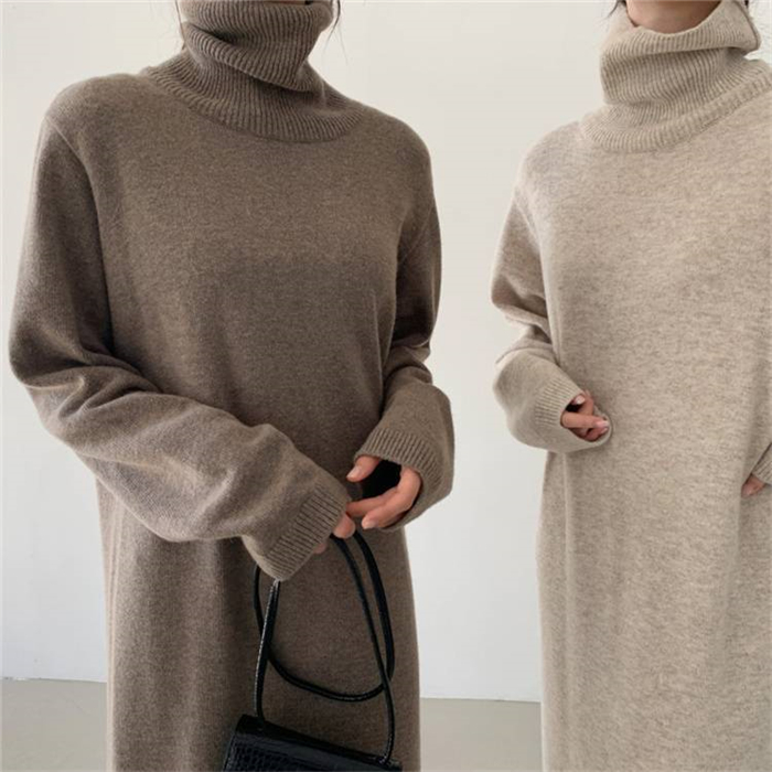 <br>ニットワンピース 冬 秋冬 大きいサイズ マキシ丈 ロングワンピース ニット ロングニットワンピース リブニット ニット ワンピース レディース ハイネック 長袖 カジュアル ブラック きれいめ ハイウエスト マタニティ プリーツ ゆったりめ 体型カバー 送料無料