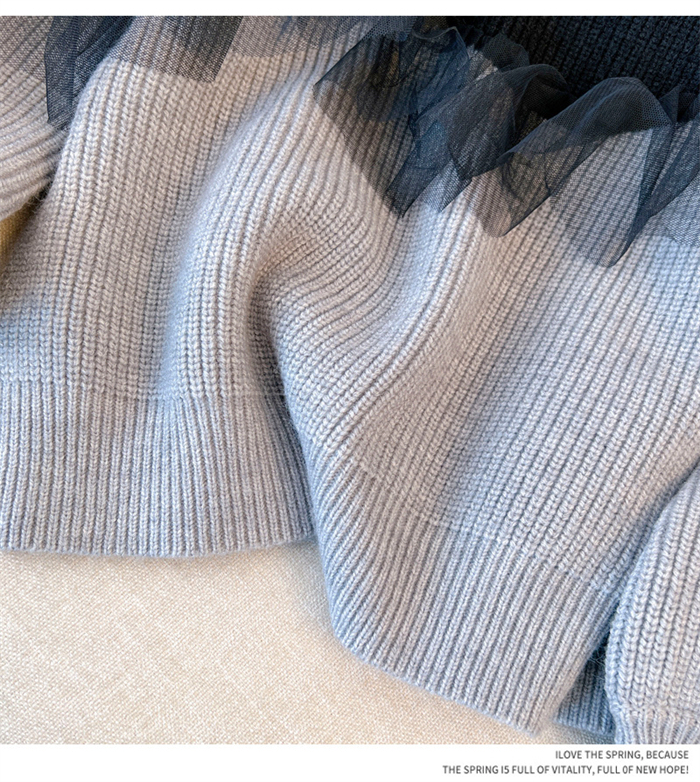 <br>チュール ドッキング ビスチェ風 ニット トップス レディース ニットトップス セーター プルオーバー 長袖 オーバーサイズ 体型カバー チュニック 着映え トレンド カジュアル きれいめ 防寒 暖か ニットセーター ゆったり 長袖 おしゃれ 無地 秋冬