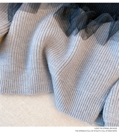 <br>チュール ドッキング ビスチェ風 ニット トップス レディース ニットトップス セーター プルオーバー 長袖 オーバーサイズ 体型カバー チュニック 着映え トレンド カジュアル きれいめ 防寒 暖か ニットセーター ゆったり 長袖 おしゃれ 無地 秋冬