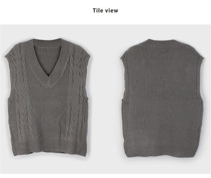 <br>ニットベスト レディース オーバーサイズ Vネック ケーブル編み トップス ベスト ニット チョッキ ノースリーブ シンプル 着回し力 体型カバー 着心地 普段着 通勤 春 秋 冬 柔らかい ニットタンクトップ レイヤード風 無地 送料無料
