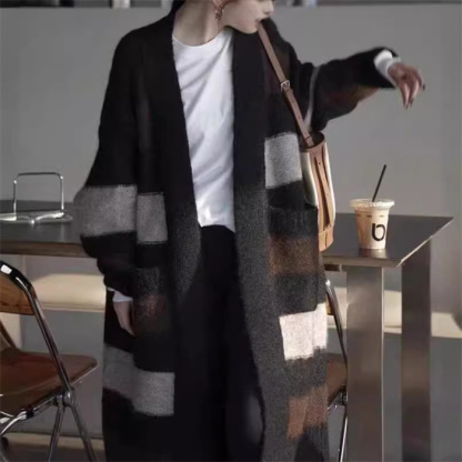 <br>カーディガン レディース 秋冬 ロング 冬 秋 大きいサイズ ニット アウター ニットカーディガン ロングカーディガン マキシ ロングカーデ ざっくり リブ 長袖 オーバーサイズ 羽織 ロングニットコート 厚手 ロングニット Vネック Iライン ローゲージニット 送料無料