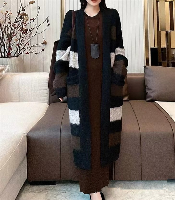 <br>カーディガン レディース 秋冬 ロング 冬 秋 大きいサイズ ニット アウター ニットカーディガン ロングカーディガン マキシ ロングカーデ ざっくり リブ 長袖 オーバーサイズ 羽織 ロングニットコート 厚手 ロングニット Vネック Iライン ローゲージニット 送料無料