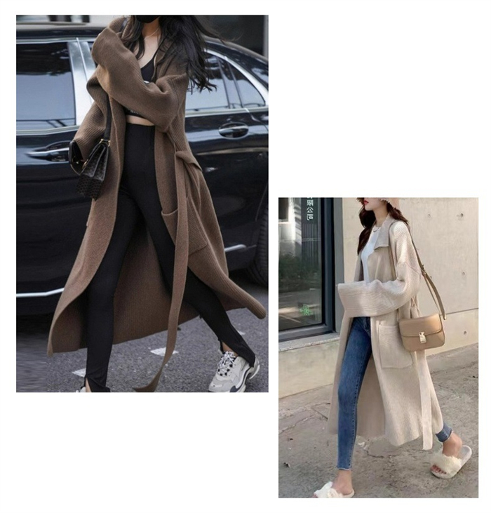 <br>カーディガン レディース 秋冬 ロング 冬 秋 大きいサイズ ニット アウター ニ　ットカーディガン ロングカーディガン マキシ ロングカーデ ざっくり リブ 長袖 オーバーサイズ 羽織 ロングニットコート 厚手 ロングニット Vネック Iライン ローゲージニット 送料無料