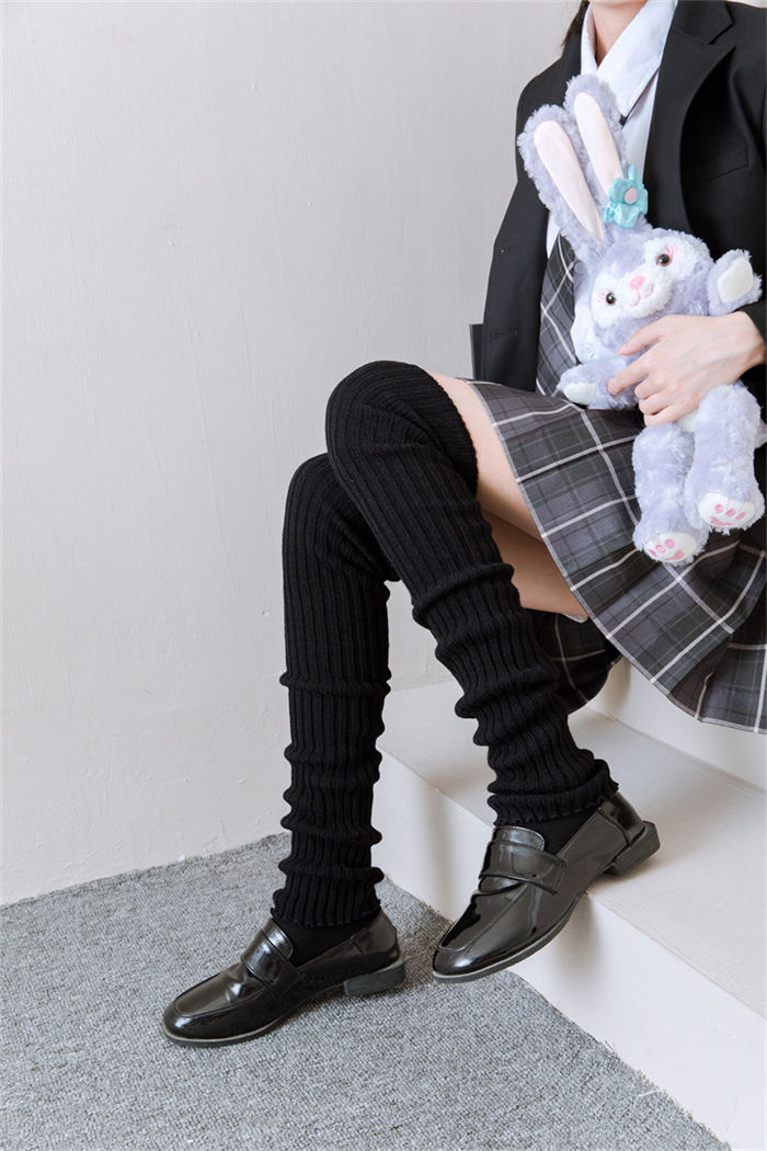 <br>ソックス レディース 暖かい 冬 おしゃれ 秋 ニット レッグカバー 靴下 JK パイルソックス ストレート スタイリッシュ ガール ミドル丈 ソックス ストッキング オシャレ 足元 夜 教室 春秋 レディース ストライプ パイルソックス ブラック ニット カーフ【2足セット】