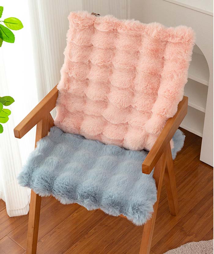 チェアパッド　フェイクファー　滑り止め　座布団　2枚セット　角型　ふわふわ　もこもこ　シャギー　クッション　シートクッション　椅子用　畳用　スクエアクッション　無地　座り心地いい