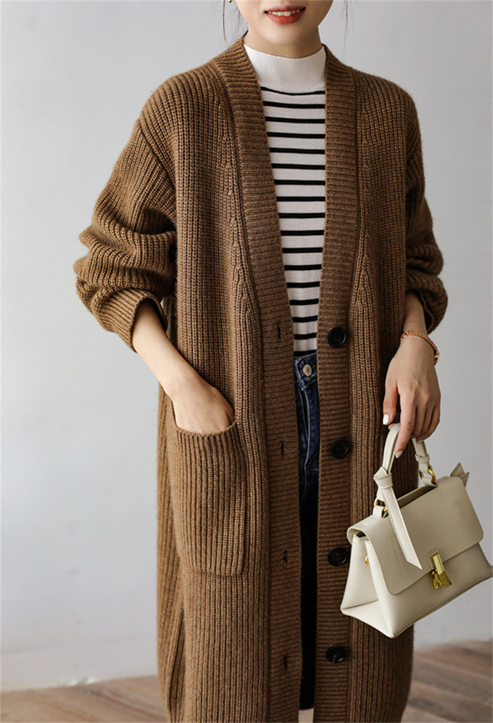 <br>カーディガン レディース 秋冬 ロング 冬 秋 大きいサイズ ニット アウター ニ　ットカーディガン ロングカーディガン マキシ ロングカーデ ざっくり リブ 長袖 オーバーサイズ 羽織 ロングニットコート 厚手 ロングニット Vネック Iライン ローゲージニット 送料無料