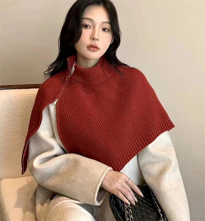 <br>ニットベスト 変形 グレー ベスト ニット セーター トップス レディース 半袖 ハイネック タートルネック イレギュラー ポンチョ ストール 秋冬 プルオーバー 大きいサイズ 重ね着 レイヤード 二の腕カバー 黒 送料無料