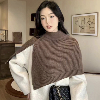 <br>ニットベスト 変形 グレー ベスト ニット セーター トップス レディース 半袖 ハイネック タートルネック イレギュラー ポンチョ ストール 秋冬 プルオーバー 大きいサイズ 重ね着 レイヤード 二の腕カバー 黒 送料無料