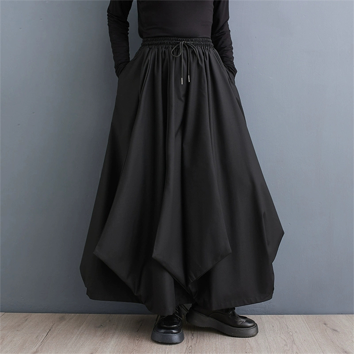 <br>バルーンパンツ レディース 秋冬 ワイドパンツ ロング 黒 大きいサイズ ワイド バルーン パンツ ボトムス 秋 秋物 シンプル きれいめ ブラック カジュアル 大人可愛い 送料無料 ロングパンツ マキシ丈 冬 通勤 日常 ゆったり系 無地 体型カバー ウェストゴム