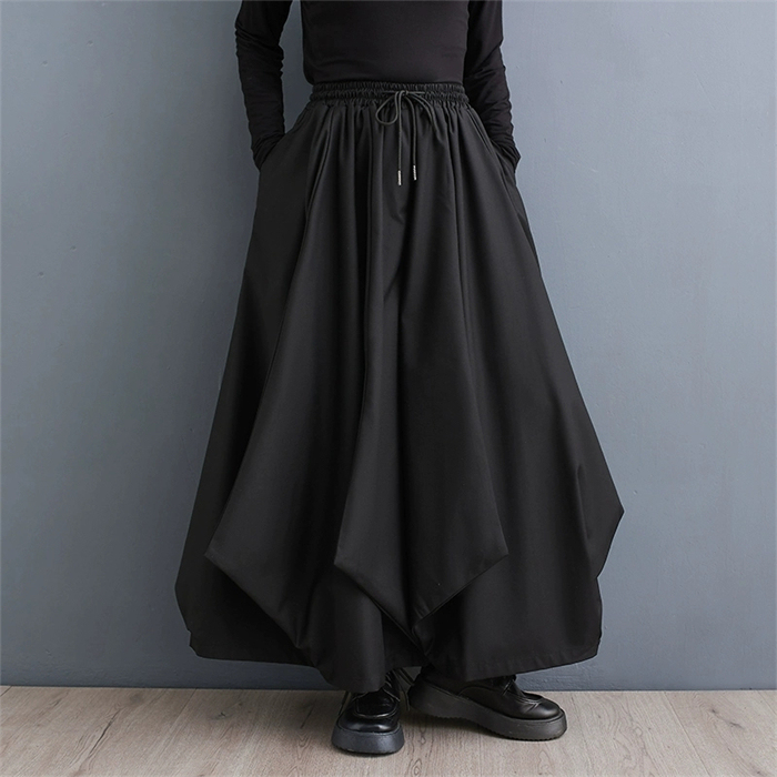 <br>バルーンパンツ レディース 秋冬 ワイドパンツ ロング 黒 大きいサイズ ワイド バルーン パンツ ボトムス 秋 秋物 シンプル きれいめ ブラック カジュアル 大人可愛い 送料無料 ロングパンツ マキシ丈 冬 通勤 日常 ゆったり系 無地 体型カバー ウェストゴム
