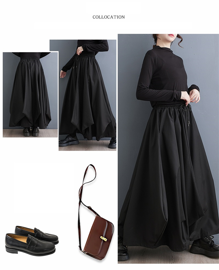 <br>バルーンパンツ レディース 秋冬 ワイドパンツ ロング 黒 大きいサイズ ワイド バルーン パンツ ボトムス 秋 秋物 シンプル きれいめ ブラック カジュアル 大人可愛い 送料無料 ロングパンツ マキシ丈 冬 通勤 日常 ゆったり系 無地 体型カバー ウェストゴム