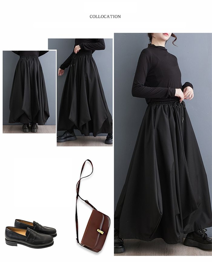 <br>バルーンパンツ レディース 秋冬 ワイドパンツ ロング 黒 大きいサイズ ワイド バルーン パンツ ボトムス 秋 秋物 シンプル きれいめ ブラック カジュアル 大人可愛い 送料無料 ロングパンツ マキシ丈 冬 通勤 日常 ゆったり系 無地 体型カバー ウェストゴム