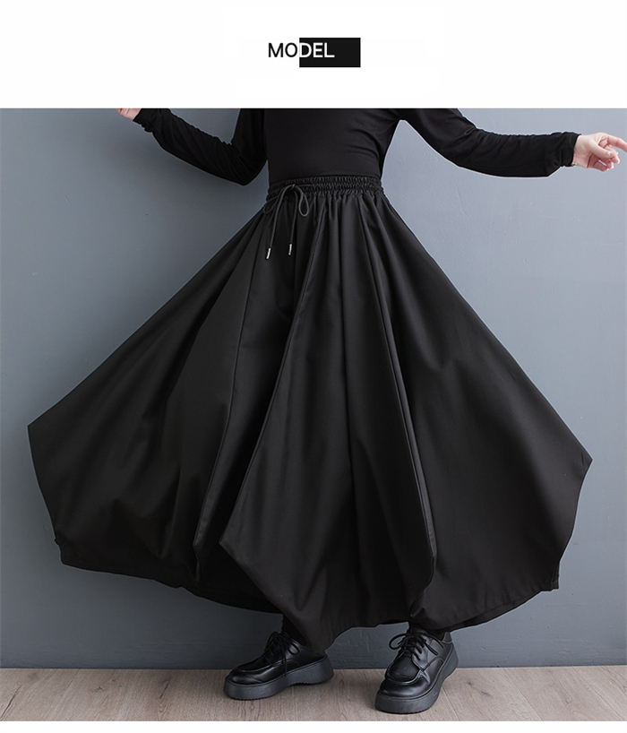 <br>バルーンパンツ レディース 秋冬 ワイドパンツ ロング 黒 大きいサイズ ワイド バルーン パンツ ボトムス 秋 秋物 シンプル きれいめ ブラック カジュアル 大人可愛い 送料無料 ロングパンツ マキシ丈 冬 通勤 日常 ゆったり系 無地 体型カバー ウェストゴム