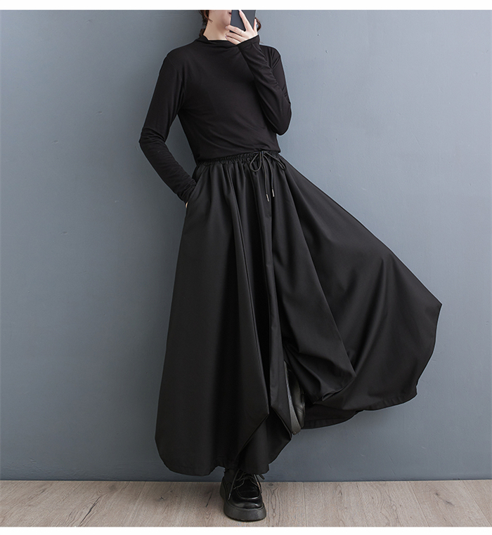 <br>バルーンパンツ レディース 秋冬 ワイドパンツ ロング 黒 大きいサイズ ワイド バルーン パンツ ボトムス 秋 秋物 シンプル きれいめ ブラック カジュアル 大人可愛い 送料無料 ロングパンツ マキシ丈 冬 通勤 日常 ゆったり系 無地 体型カバー ウェストゴム