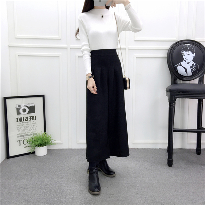 <br>ガウチョパンツ　ワイドパンツ　スカンツ　おしゃれ　秋冬　ロングパンツ　無地　レディース　ボトムス　体型カバー　ハイウエスト　着痩せ　ロング丈　パンツ　ゆったり　美脚　可愛い　上品 L 2L 3L 4L