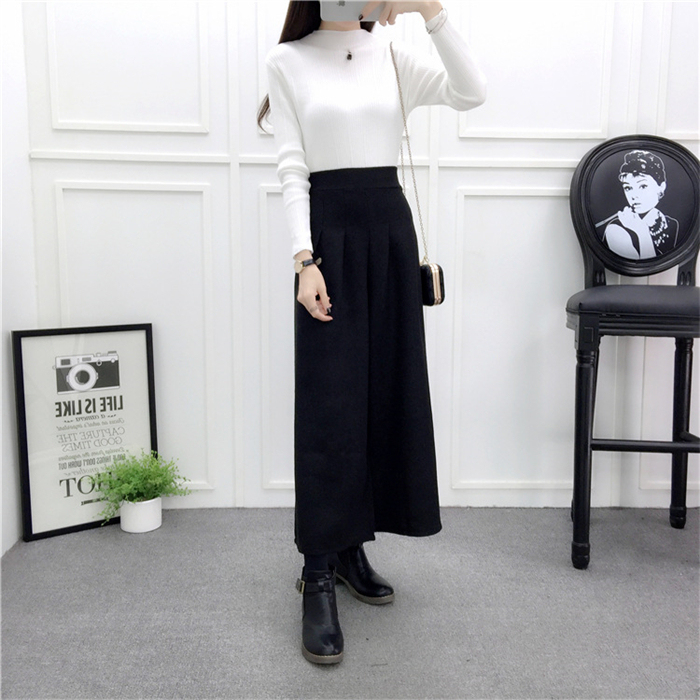 <br>ガウチョパンツ　ワイドパンツ　スカンツ　おしゃれ　秋冬　ロングパンツ　無地　レディース　ボトムス　体型カバー　ハイウエスト　着痩せ　ロング丈　パンツ　ゆったり　美脚　可愛い　上品 L 2L 3L 4L