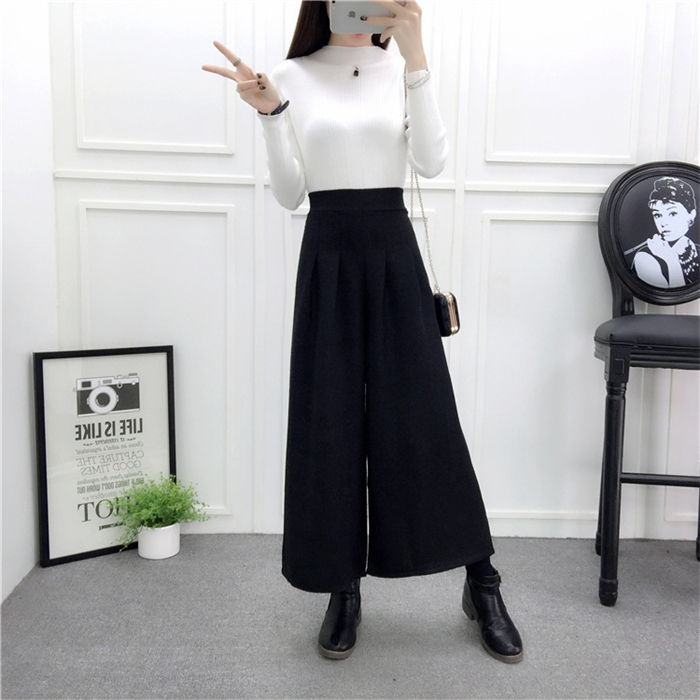 <br>ガウチョパンツ　ワイドパンツ　スカンツ　おしゃれ　秋冬　ロングパンツ　無地　レディース　ボトムス　体型カバー　ハイウエスト　着痩せ　ロング丈　パンツ　ゆったり　美脚　可愛い　上品 L 2L 3L 4L
