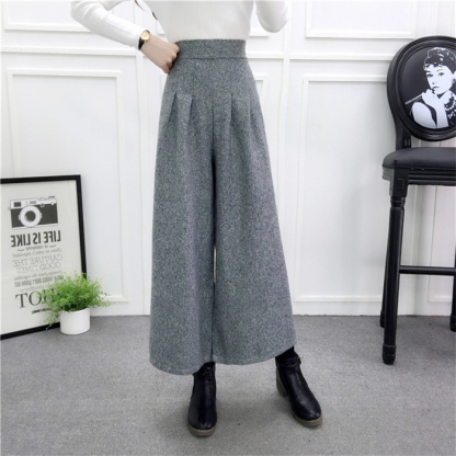 <br>ガウチョパンツ　ワイドパンツ　スカンツ　おしゃれ　秋冬　ロングパンツ　無地　レディース　ボトムス　体型カバー　ハイウエスト　着痩せ　ロング丈　パンツ　ゆったり　美脚　可愛い　上品 L 2L 3L 4L