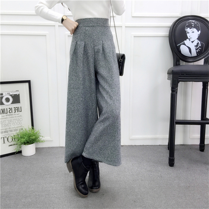 <br>ガウチョパンツ　ワイドパンツ　スカンツ　おしゃれ　秋冬　ロングパンツ　無地　レディース　ボトムス　体型カバー　ハイウエスト　着痩せ　ロング丈　パンツ　ゆったり　美脚　可愛い　上品 L 2L 3L 4L