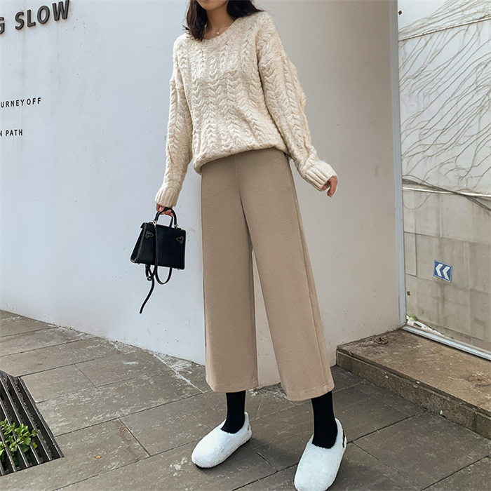 <br>ガウチョパンツ　ワイドパンツ　スカンツ　おしゃれ　秋冬　ロングパンツ　無地　レディース　ボトムス　体型カバー　ハイウエスト　着痩せ　ロング丈　パンツ　ゆったり　美脚　可愛い　上品 L 2L 3L 4L