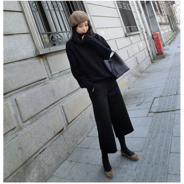 <br>ガウチョパンツ　ワイドパンツ　スカンツ　おしゃれ　秋冬　ロングパンツ　無地　レディース　ボトムス　体型カバー　ハイウエスト　着痩せ　ロング丈　パンツ　ゆったり　美脚　可愛い　上品 L 2L 3L 4L