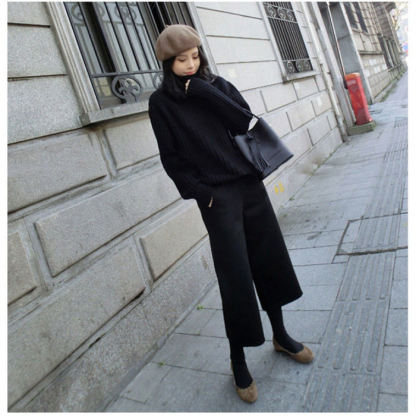 <br>ガウチョパンツ　ワイドパンツ　スカンツ　おしゃれ　秋冬　ロングパンツ　無地　レディース　ボトムス　体型カバー　ハイウエスト　着痩せ　ロング丈　パンツ　ゆったり　美脚　可愛い　上品 L 2L 3L 4L