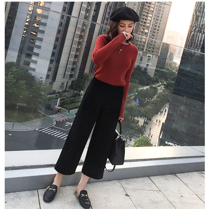 <br>ガウチョパンツ　ワイドパンツ　スカンツ　おしゃれ　秋冬　ロングパンツ　無地　レディース　ボトムス　体型カバー　ハイウエスト　着痩せ　ロング丈　パンツ　ゆったり　美脚　可愛い　上品 L 2L 3L 4L