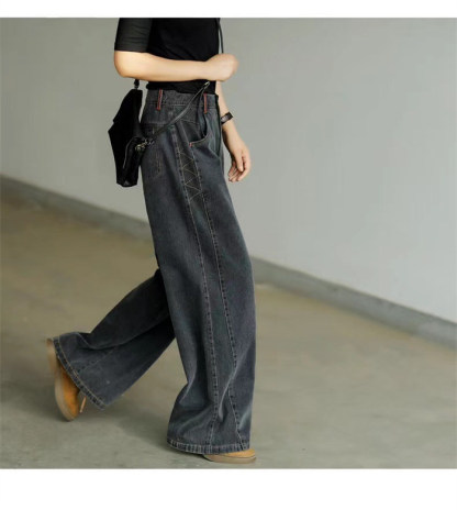 ワイドパンツ ストレート デニムパンツ レディース 秋 冬 裏起毛 あったか ジーンズ 体形カバー ゆったり 着回し 美脚 デニムワイドパンツ 大きいサイズ ワイドデニムパンツ ワイドジーンズ ボトムス カジュアル