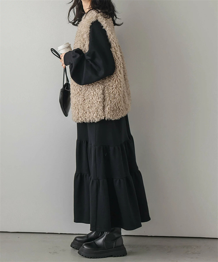 <br>パーカー ワンピース ティアード 秋 ティアードワンピース ぽわん袖 パーカーワンピ 秋冬 きれいめ レディース 長袖 ロングワンピース トレーナー カジュアル ビッグシルエット ゆったり 大きいサイズ 体型カバー 大人可愛い 着痩せ 送料無料