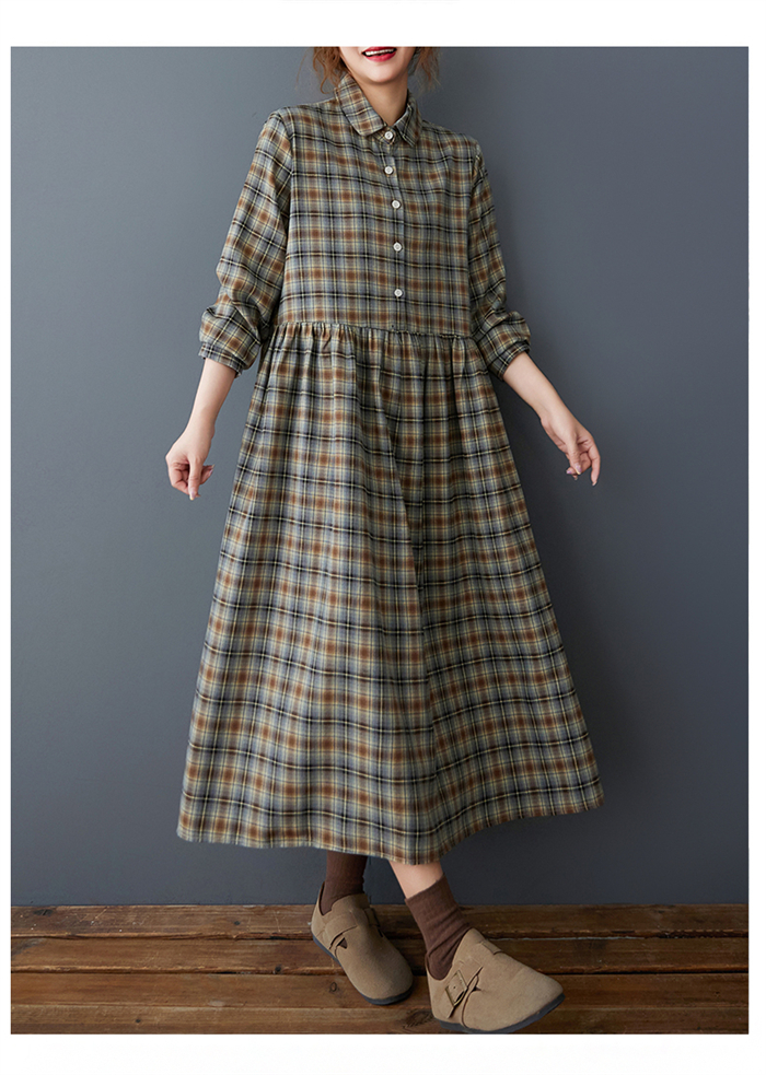 <br>ロングワンピース 秋 長袖 ティアード レディース きれいめ チェック柄 総柄 ティアードワンピース ミモレ丈 花柄長袖ワンピース ビッグシルエット ゆるっと カジュアル ゆったり 大人可愛い 着痩せ 大きいサイズ 送料無料