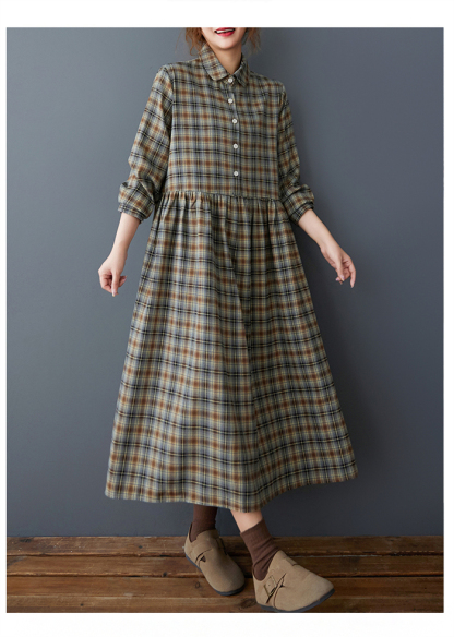 <br>ロングワンピース 秋 長袖 ティアード レディース きれいめ チェック柄 総柄 ティアードワンピース ミモレ丈 花柄長袖ワンピース ビッグシルエット ゆるっと カジュアル ゆったり 大人可愛い 着痩せ 大きいサイズ 送料無料