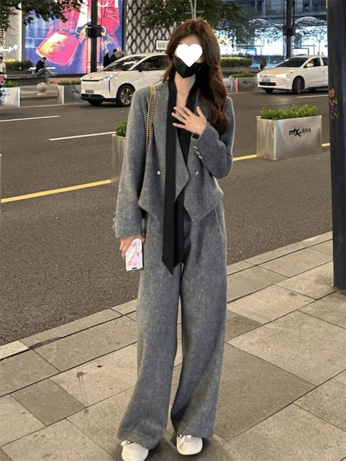 <br>セットアップ レディース カジュアル きれいめ 大きいサイズ 韓国 厚手 ツイード パンツスーツ セレモニー オフィス スーツ フォーマル 上下セット 卒園式 入学式 ジャケット 2点セット 洗える 説明会 結婚式 通勤 着痩せ 入園式 卒業式 ママ オシャレ お洒落 送料無料
