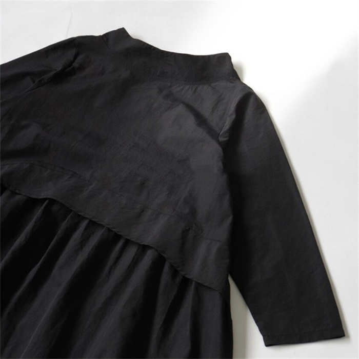 ロングワンピース レディース きれいめ カジュアル ワンピース 長袖 ハイネック 小顔 綿混 春 ロング丈 マキシ丈 マキシワンピース 伸縮性 柔らかい 無地 通勤 通学 体型カバー 大きいサイズ プルオーバー ワンピ Aライン 大人可愛い 送料無料