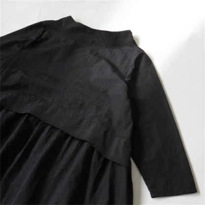 ロングワンピース レディース きれいめ カジュアル ワンピース 長袖 ハイネック 小顔 綿混 春 ロング丈 マキシ丈 マキシワンピース 伸縮性 柔らかい 無地 通勤 通学 体型カバー 大きいサイズ プルオーバー ワンピ Aライン 大人可愛い 送料無料