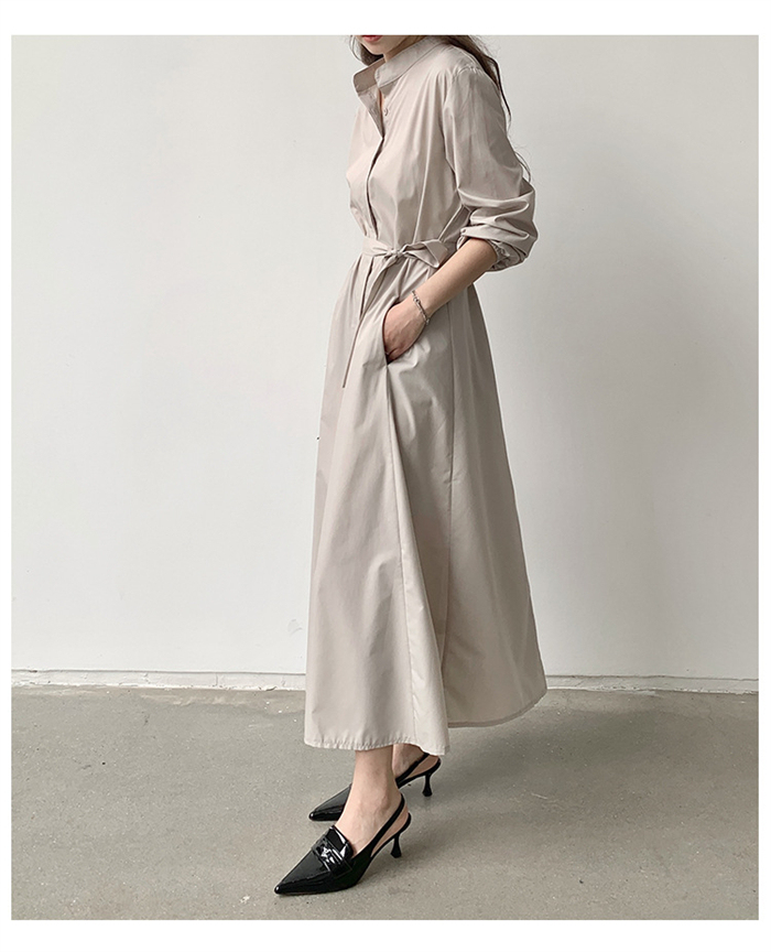 <br>シャツワンピース 長袖 レディース 大きいサイズ ロング マキシワンピース ロングシャツワンピ ぽわん袖 バルーンスリープ プリーツワンピ プリーツ きれいめ マキシ丈 無地 ワンピース ビッグシルエット カジュアル 送料無料